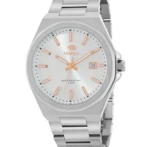 Reloj Marea Hombre Acero. Brazalete de acero. Esfera plateada