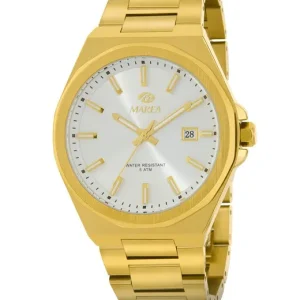 Reloj Marea Hombre Acero Dorado. Brazalete de acero dorado