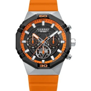 Reloj Viceroy Acero Bitono IP Negro con Silicona Naranja