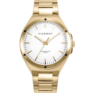 Reloj Viceroy Acero Dorado y Esfera Blanca