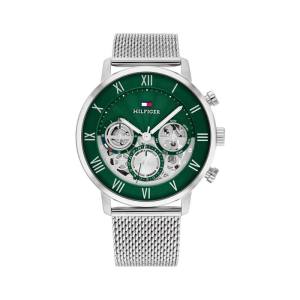 Reloj Tommy Hilfiger Legend Hombre Plateado y Verde Multifunción
