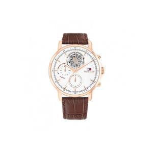 Reloj Tommy Hilfiger Stewart Marrón Blanco y Rosado Multifunción Hombre