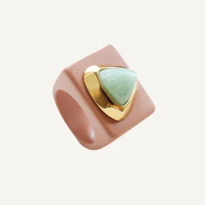 EMO Anillo color maquillaje con piedra natural Cuarzo Verde 39 €