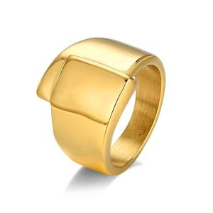 PRO Anillo de acero 316 chapado18 kt cruzado plano de 17 mm waterproof 24.90€