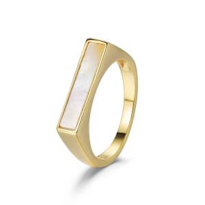 PRO Anillo de plata chapado rectangular con nacar 37.70€