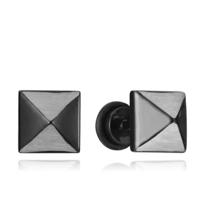 VIC Pendientes de acero en forma de pirámide en Ip negro para hombre 29 €