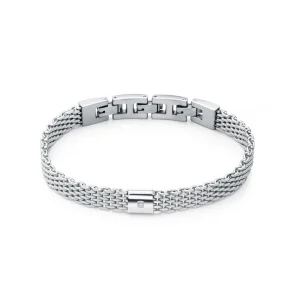VIC Pulsera de hombre de malla milanesa en acero con diamante de 001 quilates 79 €