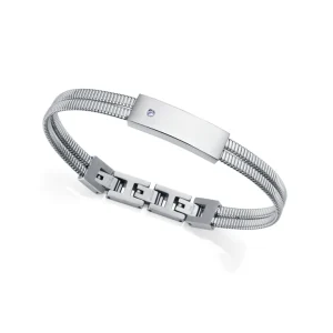 VIC Pulsera doble de hombre de acero colección Laura Escanes con diamante creado 89 €