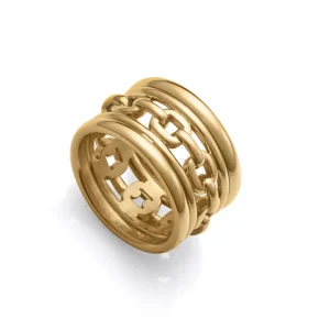 VIC anillo de mujer de acero Ip dorado ancho cadena 12 29 €
